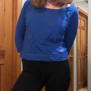Royal Blue Hollister Long Sleeve Crop Top